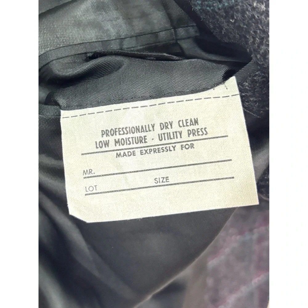vtg Stanley Blacker 40S Gray Herringbone Tweed Blazer Jacket Sport Coat USA Wool